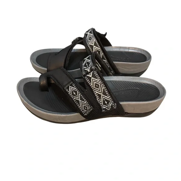 Baretraps Aloha Platform Wedge Deserae Slide Sandals Women 9M Black Gray - Picture 6 of 12